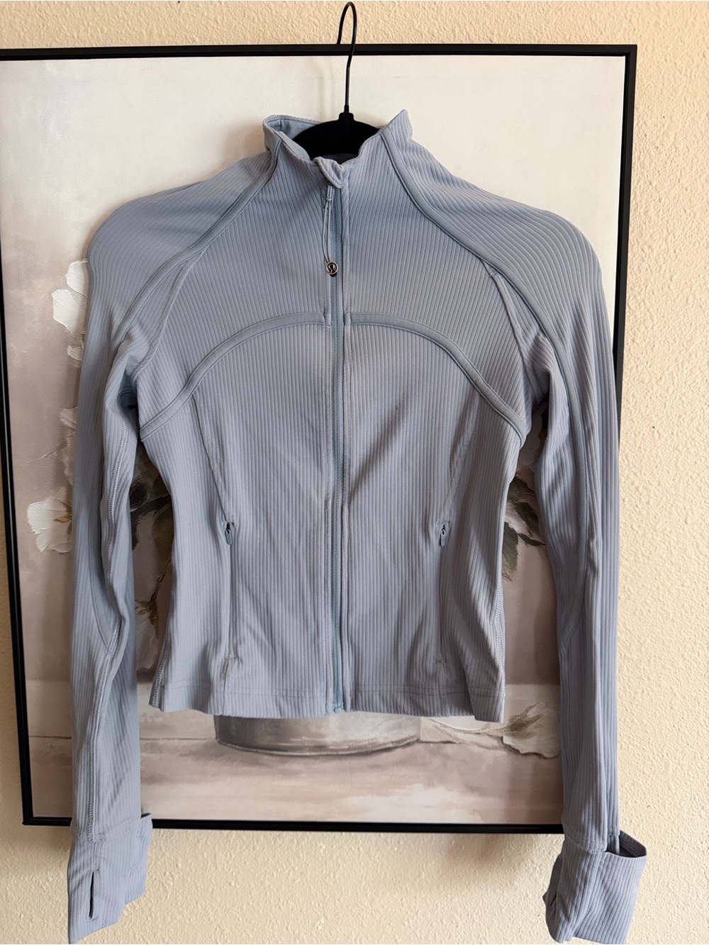 lululemon athletica Light Blue Ribbed Full‑Zip Jacket